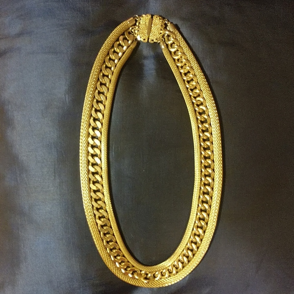 Francois by Coro gold tone three strand necklace s